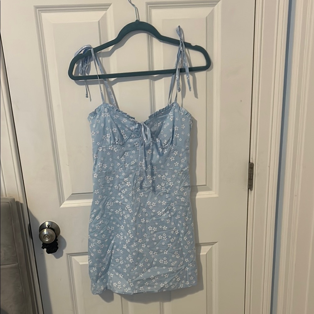 SHEIN Light Blue Floral Dress